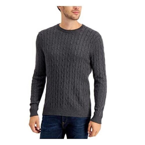 Club Room Other - Club Room Mens Sweater Medium Cable Knit Crewneck Pullover Gray Size M